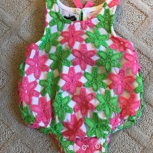 Mudpie crochet flower romper